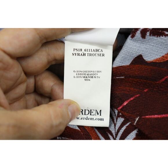 Erdem Cotton Ankle Pants Sparrow Boho Print Size 6 - Picture 11 of 11